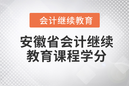 2024年安徽省会计继续教育课程学分 2024年安徽省会计继续教育课程学分