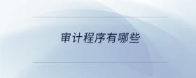 审计程序有哪些