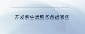 开发票生活服务包括哪些