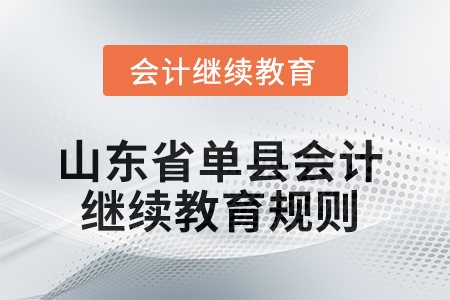 2025年山东省单县会计继续教育规则 2025年山东省单县会计继续教育规则