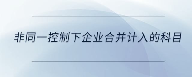 非同一控制下企业合并计入的科目 非同一控制下企业合并计入的科目