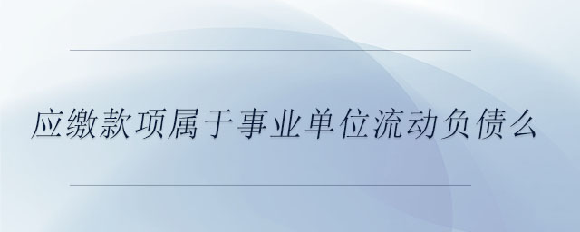 应缴款项属于事业单位流动负债么 应缴款项属于事业单位流动负债么